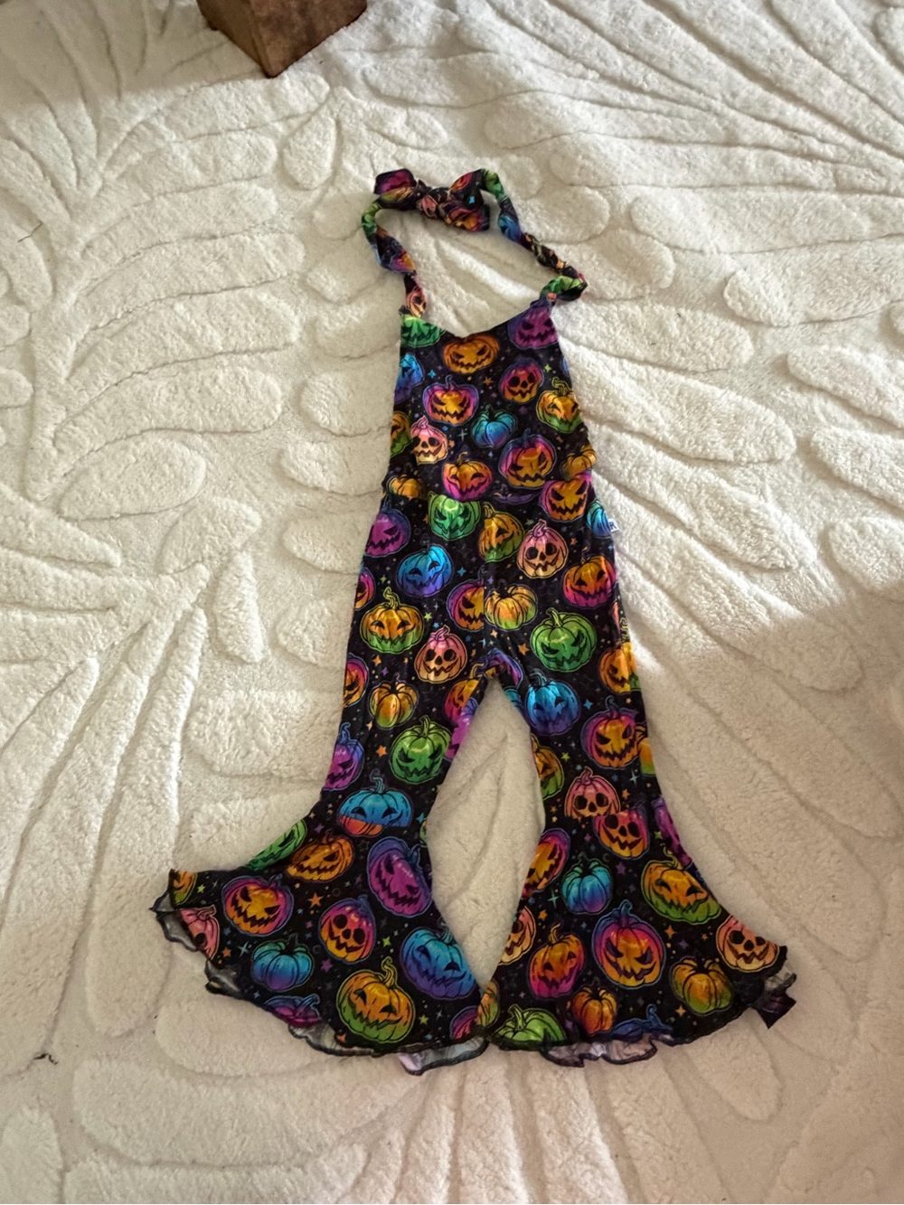 Bums & Roses Halloween Kids Pumpkin Print Jumpsuit - Multicolor